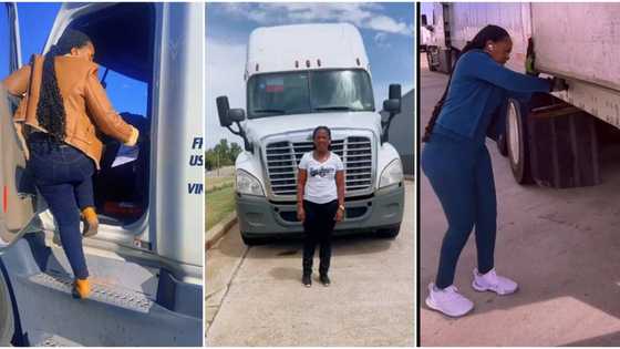 "Another day to hustle": Very beautiful lady becomes a truck driver, viral TikTok video shows her at work