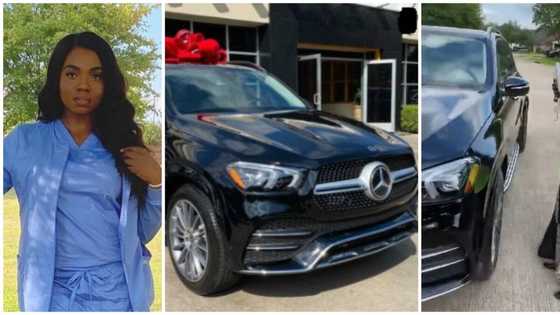 Reactions as Nigerian lady surprises her mum with a 2021 Mercedes GLE and $5k cash gift