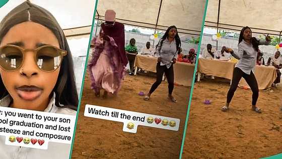 Nigerian mum loses 'composure' during dance competition at son's graduation, video goes viral