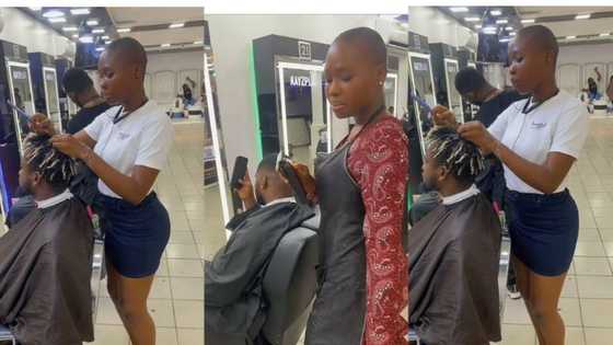 "To barb dey hungry me": Curvy lady barber dances, whines waist gently, video goes viral on TikTok