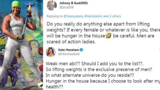 If every female is like you, there will be hunger: Man criticises Kate Henshaw for lifting weights, she reacts
