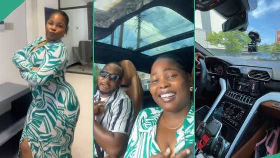 Lady blown away as Lamborghini Urus worth over N300m arrives to pick her after she booked an Uber