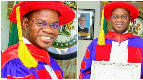 Governor Bello of Kogi state becomes the latest professor in town, shares photo