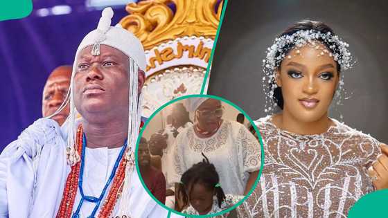 Ooni of Ife's wives dance with hubby's first son, Tadenikawo, clip trends: "1st prince of d source"