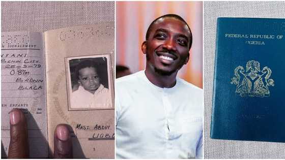 Comedian Bovi's childhood international passport sparks reactions: "Them born you with golden spoon"