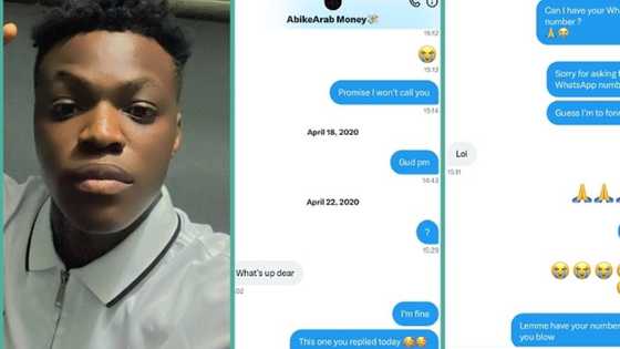 "When I was still a mumu": Nigerian man leaks his 2020 chat with girl he admired, photos trend