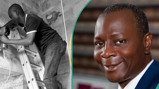 Billionaire Robert Azibaola mixes cement on site, sparks conversations