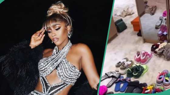 " I fit use this girl closet start boutique": BBNaija Mercy Eke shows off massive shoe closet