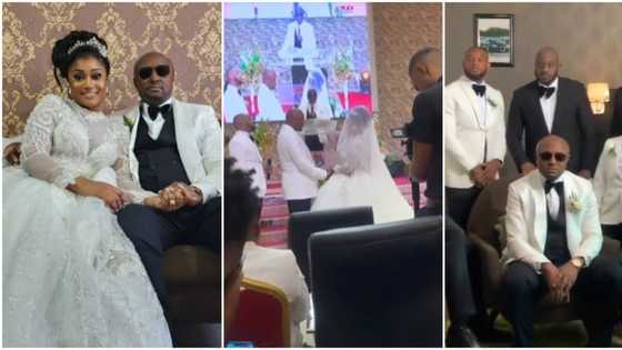 "Officially a married man": Isreal DMW shares photo as he ties the knot in white wedding ceremony