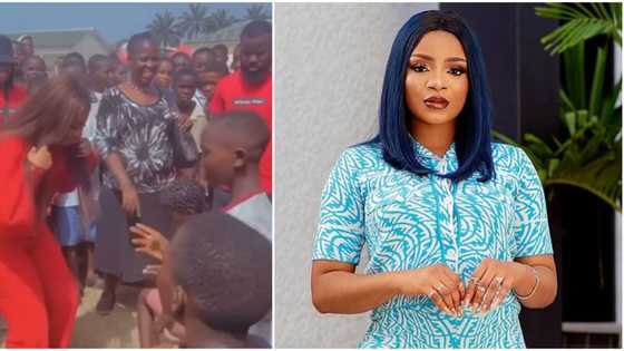 BBNaija's Queen slugs it out with secondary school students in dance competition, shakes her 'behind' with them