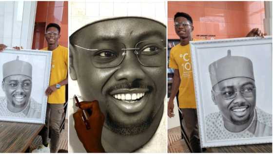 Obi Cubana: Ibadan mum follows talented son to deliver lifelike drawing to billionaire, he is impressed