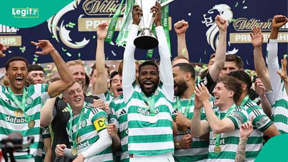 Kelechi Iheanacho reacts emotionally after helping Celtic secure Premiership title, video