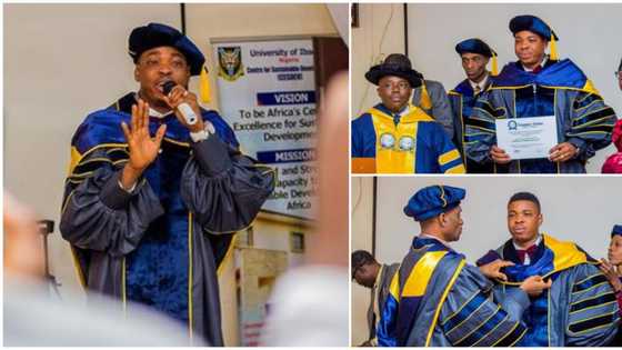 I'm now a doctor: Comedian Woli Agba shares photos as he bags honorary degree from Christian university