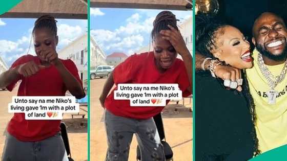 Lady rejoices in video after Davido's cousin Nikos Living gifted her plot of land, N1 million