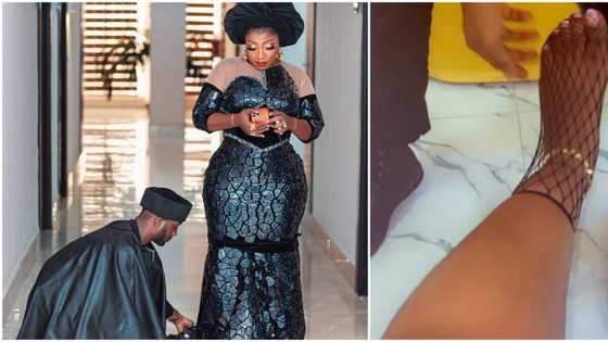 Anita Joseph seats pretty as hubby MC Fish wears boots for her in sweet video, stirs reactions from fans