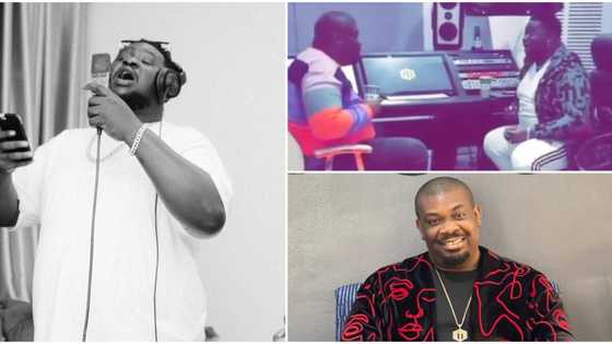 Wande Coal pays special visit to Don Jazzy's studio, ex-Mohit stars dance to his song, celebrities react