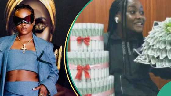 "As e dey sweet me, e dey pain dem": BBNaija's IIebaye peppers haters with money cake, bouquet