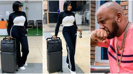 "Yul kept this woman in the dark since": Reactions as May Edochie flies out to London, shares pics & video