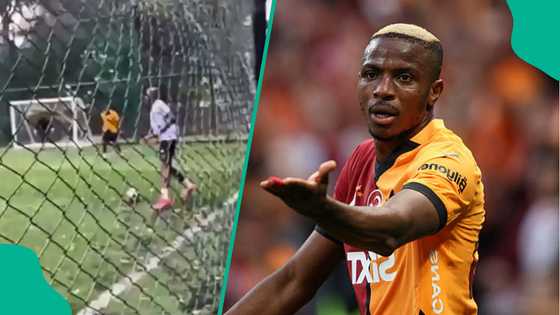 Osimhen scores wonder goal while enjoying street football with friends in Lagos, video
