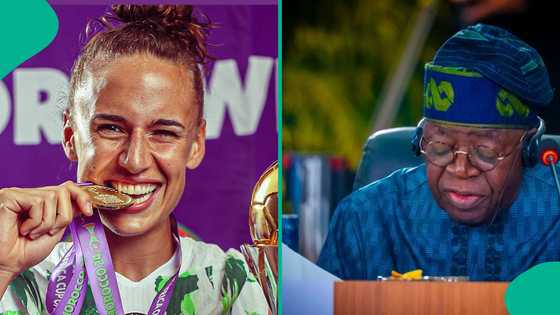 "Legwork dey cry": Plumptre steals show with wild Makossa moves after Tinubu's $100k gift, video