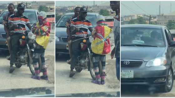 Mixed reactions as young masquerade causes commotion on busy road in video