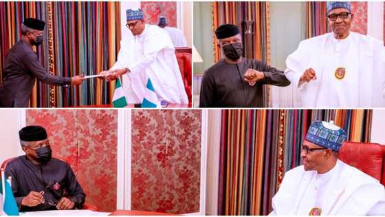 BREAKING: President Buhari in important closed-door meeting with Osinbajo