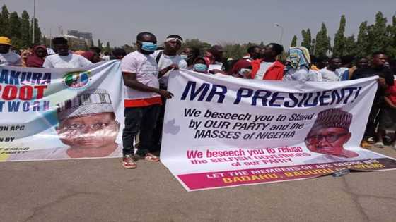 APC convention: Over 2,000 protesters march to Aso Rock over 'dangerous' plots by state governors