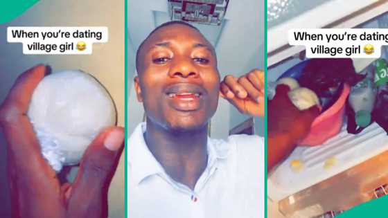 Hungry man slams his girlfriend for storing wraps of fufu in freezer, shows what became of them