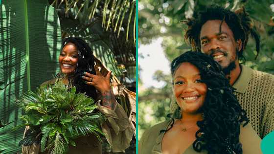 Bride shares why she wore green wedding gown and exchanged vows under mango tree, photos trend