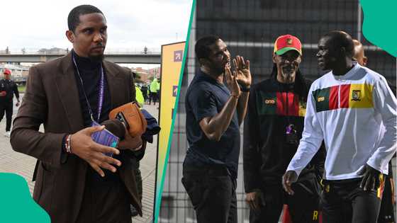 Cameroon legend Samuel Eto'o meets former teammate who is now bank security guard, video