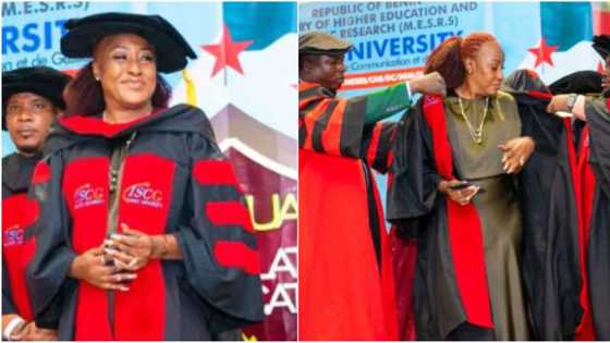 I didn't see this coming: Actress Ireti Doyle declares after being honoured with doctorate degree in Cotonou