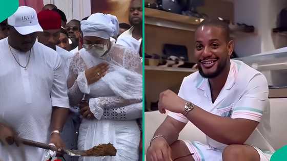 Alexx Ekubo: Lady posts clip of what actor’s wife did before pouring sand into husband’s grave