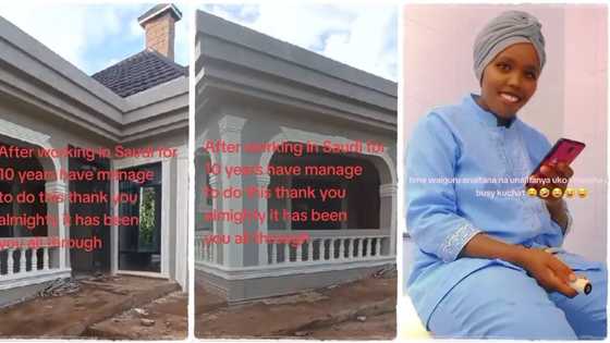"Hard work pays": After spending 10 years abroad, lady returns and builds big house, video goes viral