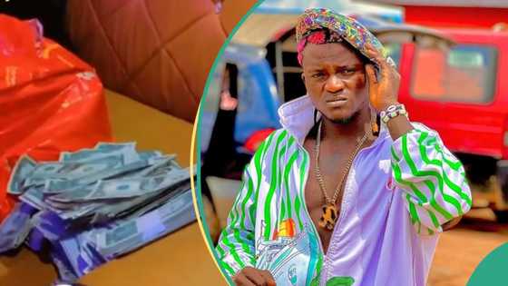 "Tony Montana of London": Portable seen counting wads of pound notes he made during his UK visit