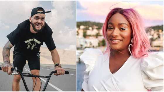 Fans flood Oyinbo Boxer's IG page amid report of relationship with Cuppy, react to video of him in Nigeria