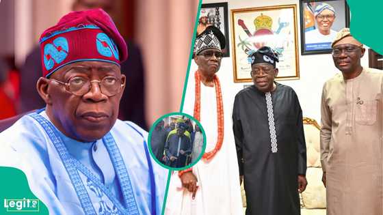 President Tinubu’s dance moves during visit to Oba of Lagos spark reactions: “Poco Lee dey learn where he dey”
