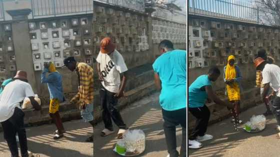 "Happiness is free": Guys surround popcorn seller, dance for her until she gives them some