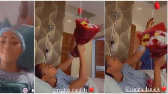 There’s love in sharing: Reactions as Regina Daniels receives flowers from co-wives as she undergoes surgery