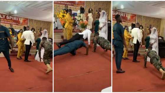 "I enjoyed it": Cute wedding video shows soldier groom and his pals doing over 26 press-ups for the bride
