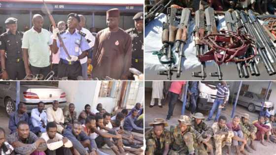 Tashin hankali: An samu bindigu 65 a wurin masu laifi 157 da aka kama a Kaduna