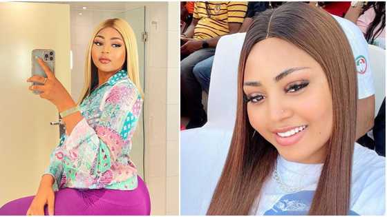 "Na editing app u use madam": Eagle eye netizens tackle Regina Daniels as she shares new pics of her in Lagos