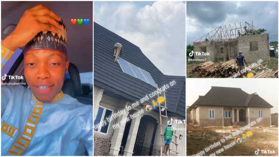 Young man completes house, installs solar panels on roof for 24/7 light, celebrates birthday inside new home