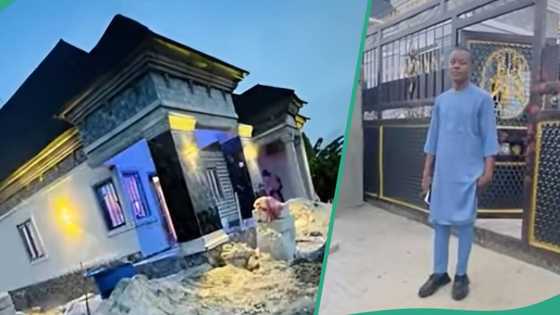 Young Nigerian man builds his own house, shows beautiful interior as he celebrates