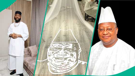 Davido's cousin, Brenda, paints dad's face on wedding veil, ignites emotions: "Beautiful gesture"