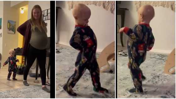 Heavily pregnant woman sees her 2-year-old son imitating how she walks, video of her reaction trends on TikTok