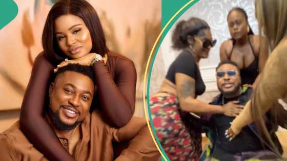 Actor Nosa Rex’s wife blows hot as he gets cosy with ladies in music video, her reaction causes stir