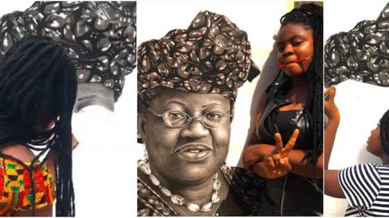 Nigerian artist joins others in drawing Ngozi Okonjo-Iweala, her artwork is a masterpiece
