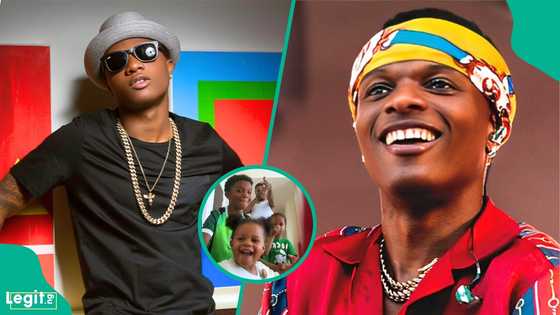 Rare video of Wizkid's playful moment with his kids gets fans talking: "He no wan old again?"