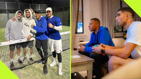 Mbappe all smiles playing padel & video game with ex-PSG teammate Achraf Hakimi