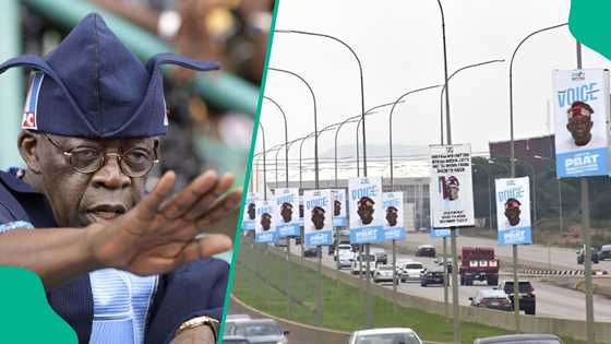 2027 election: Tinubu's campaign posters littered around Abuja roads suddenly disappear